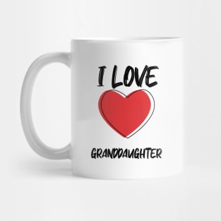 I Love Granddaughter with Red Heart Mug